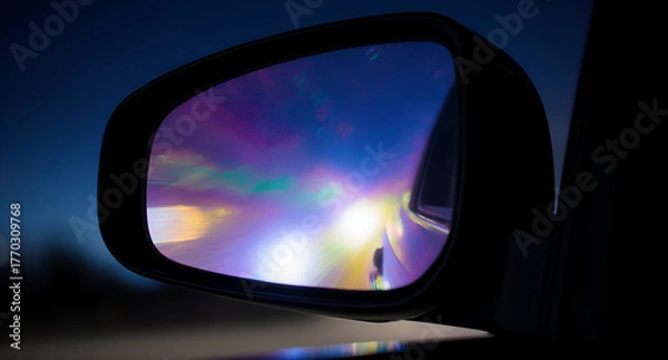 Fototapeta Car Mirror Bokeh Reflection