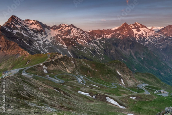 Fototapeta Grossglockner High Alpine Road Winding Through the Austrian Alps in Summer