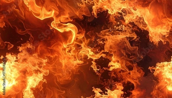 Fototapeta 赤い炎. Red Flames. AI generated.