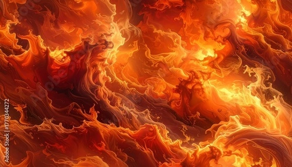 Fototapeta 赤い炎. Red Flames. AI generated.