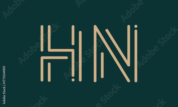 Fototapeta HN H hn initial logo | initial based abstract modern minimal creative logo, vector template image. luxury logotype logo, real estate homie logo. typography logo. initials logo