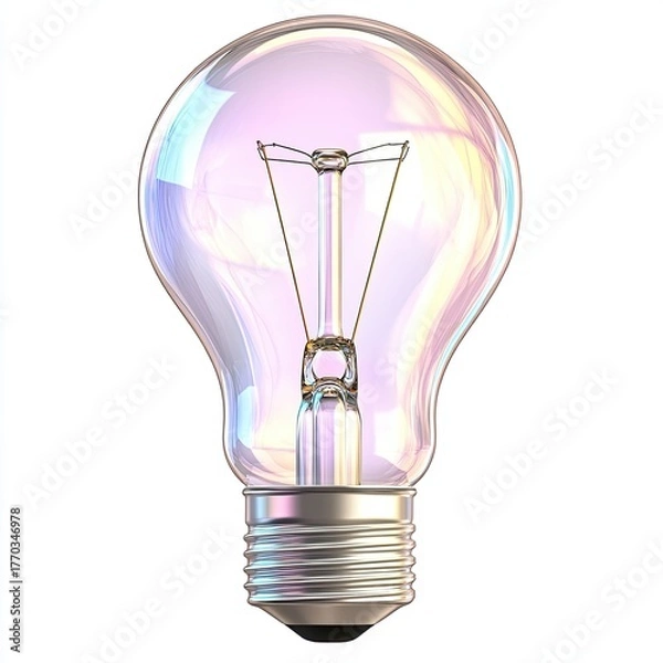 Fototapeta Isolated Light Bulb on White Background