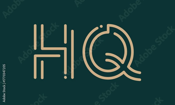 Fototapeta HQ H hq initial logo | initial based abstract modern minimal creative logo, vector template image. luxury logotype logo, real estate homie logo. typography logo. initials logo