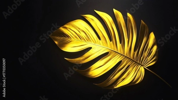 Obraz Vibrant Neon Tropical Leaf Illumination