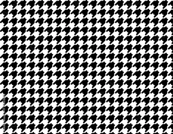 Fototapeta ファブリック素材　おしゃれな和柄背景　千鳥柄　白黒