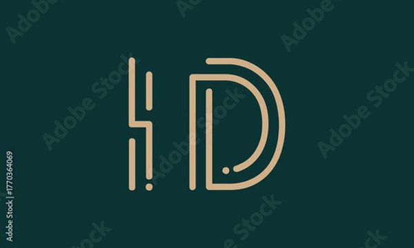 Obraz ID I id initial logo | initial based abstract modern minimal creative logo, vector template image. luxury logotype logo, real estate homie logo. typography logo. initials logo