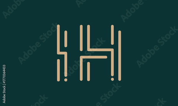 Fototapeta IH I ih initial logo | initial based abstract modern minimal creative logo, vector template image. luxury logotype logo, real estate homie logo. typography logo. initials logo