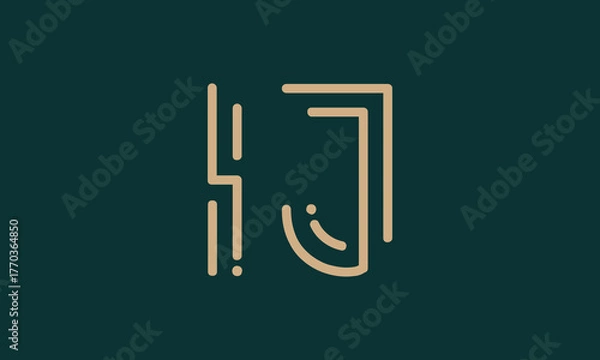 Fototapeta IJ I ij initial logo | initial based abstract modern minimal creative logo, vector template image. luxury logotype logo, real estate homie logo. typography logo. initials logo