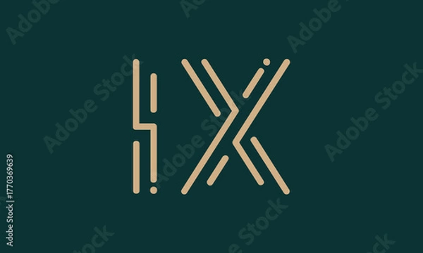 Fototapeta IX I ix initial logo | initial based abstract modern minimal creative logo, vector template image. luxury logotype logo, real estate homie logo. typography logo. initials logo