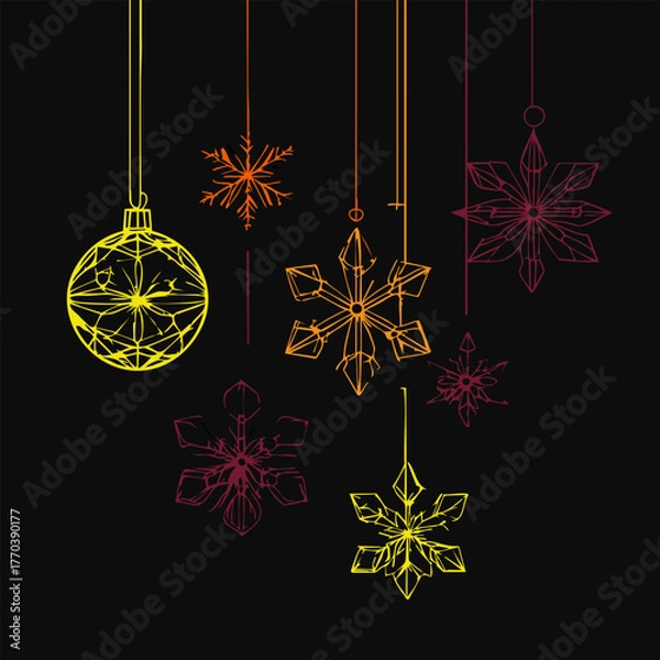 Obraz Christmas tree. vector illustration