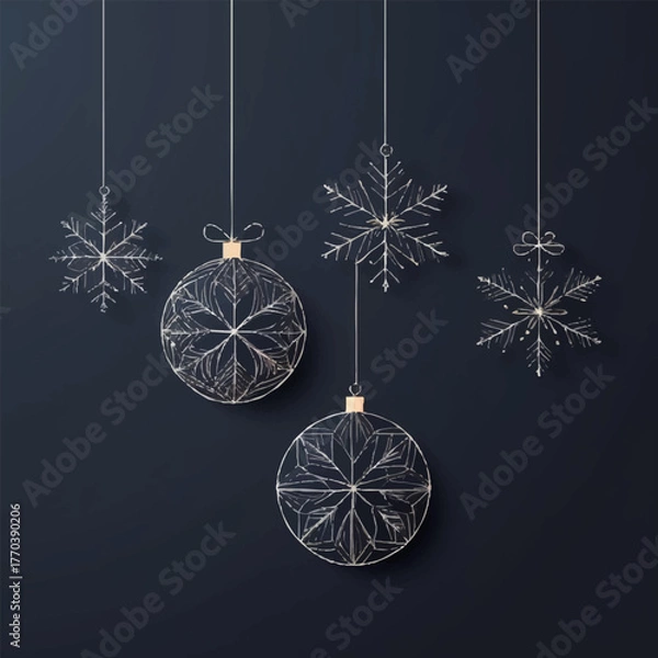 Obraz Christmas background with balls