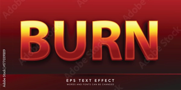 Obraz red burn 3d editable text effect