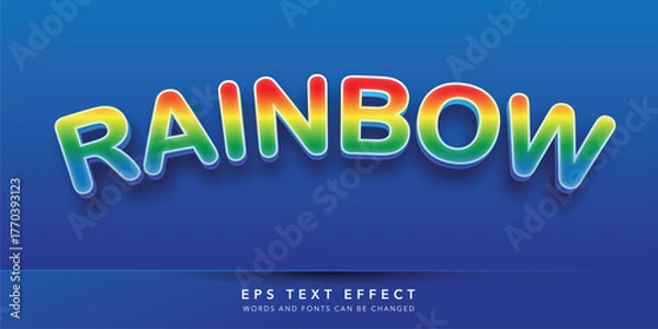 Obraz colorful rainbow 3d editable text effect