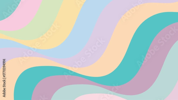 Fototapeta Soft Pastel Wave Pattern Abstract Background