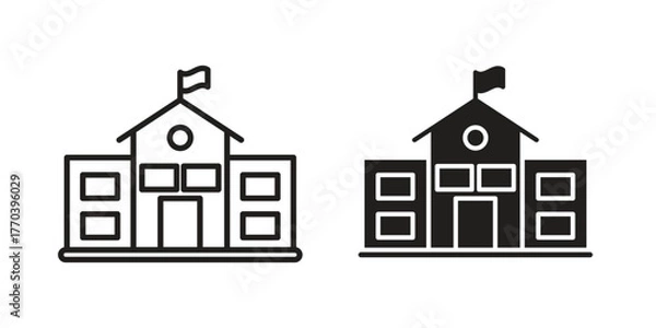 Obraz Institute icon illustrations collection. editable stroke outline and flat style