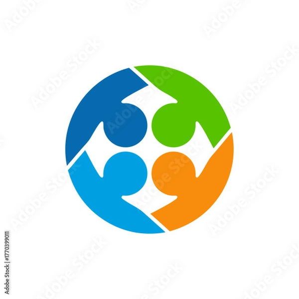 Obraz Team Collaboration Icon – Colorful Flat Business Vector