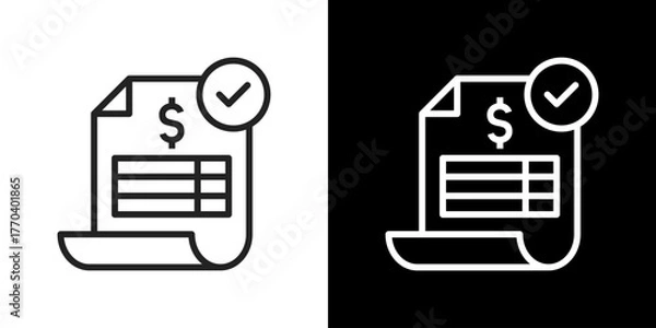 Obraz Invoice Icon Line Vector Illustration