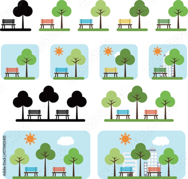 Fototapeta 公園　アイコン　セット