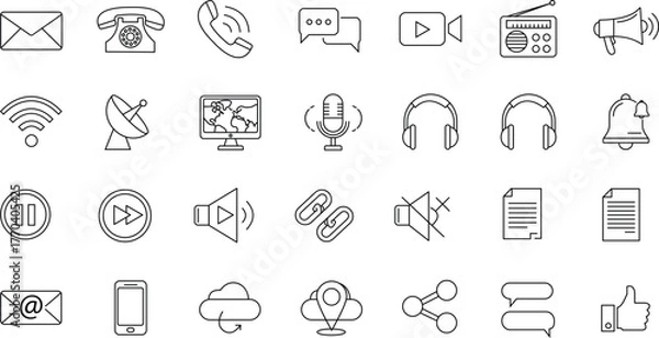 Obraz Business icon set of communication icons set