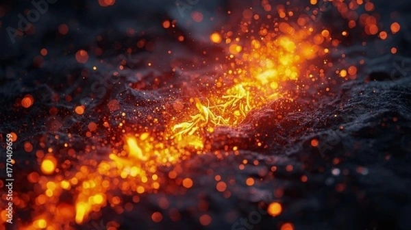 Obraz 大地を焦がすマグマのような熱源