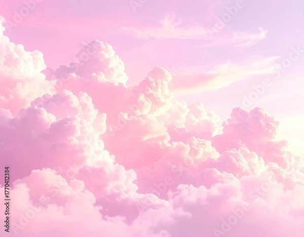 Fototapeta Pink and Orange Cloudscape at Sunset