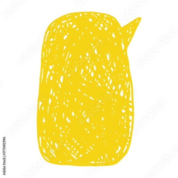 Obraz Bright crayon speech bubble. Sketch lines, texture. Text box chalkboard area for happy messages.