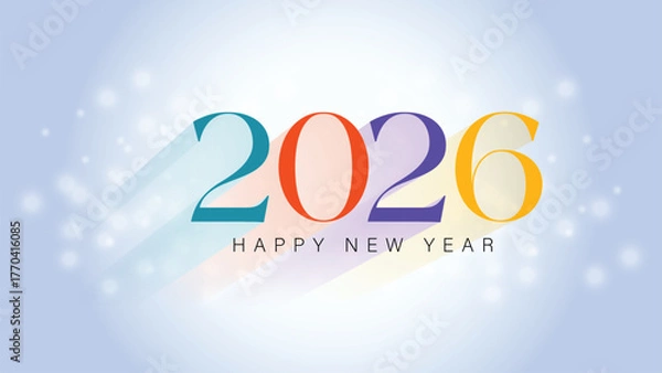 Obraz 2026 year celebration with colorful numbers and bokeh lights