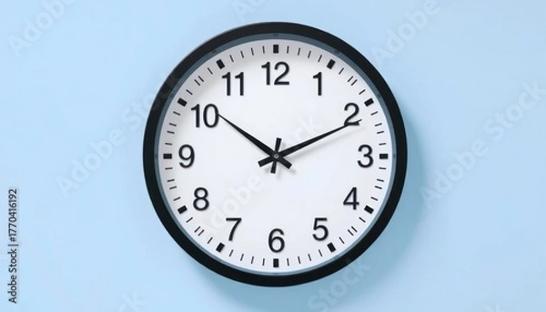 Fototapeta Clock on a Blue Wall