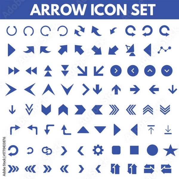Obraz Arrow icons set. Arrow collection. Simple arrow big set. Vector illustration