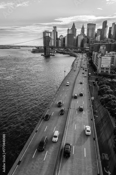 Obraz Highway of New York City in black and white