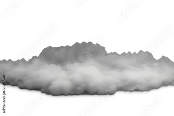 Fototapeta White smoke, fog, or steam effect on a transparent background, depicting a cloud, vapor, or mist for abstract overlay