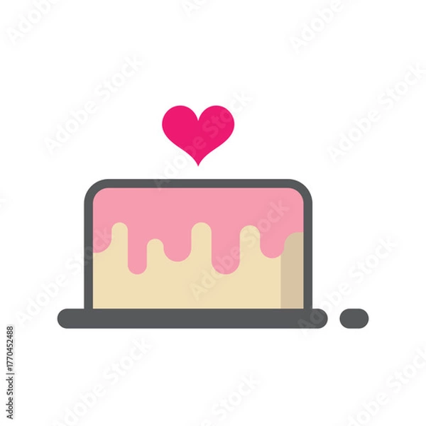 Obraz cake with a pink heart