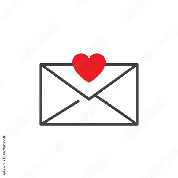 Obraz  envelope with a red heart