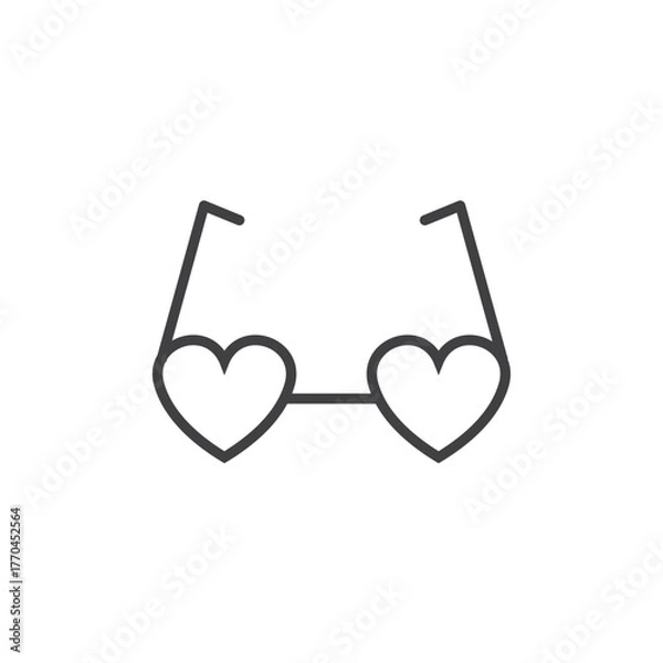Obraz glasses with heart shaped