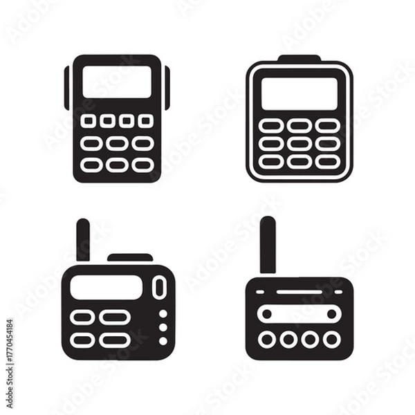 Fototapeta Pager Beeper Retro Message Icons Collection