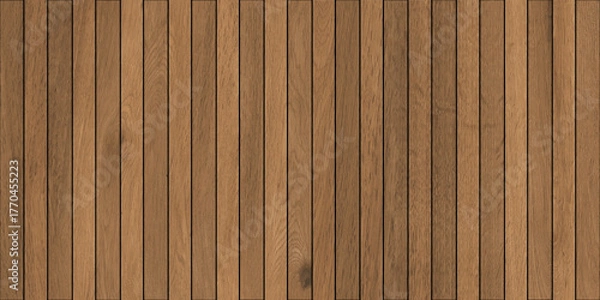 Fototapeta Wooden panel wall background with shadow effect. Vertical natural wood backdrop. Bamboo wall. Parquet board surface. Realistic vector illustration.