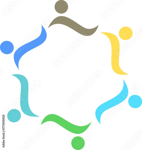 Obraz PEOPLE CONNECTED UNION TEAM TEAMWORK SIGN SYMBOL LOGO
