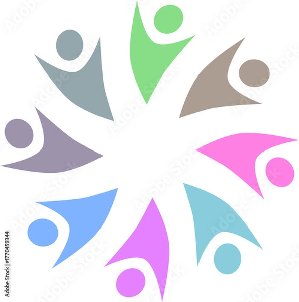 Obraz PEOPLE CONNECTED UNION TEAM TEAMWORK SIGN SYMBOL LOGO
