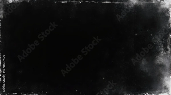 Fototapeta Gritty distressed black texture background with grunge overlay effect, perfect for vintage designs and edgy graphic projects.