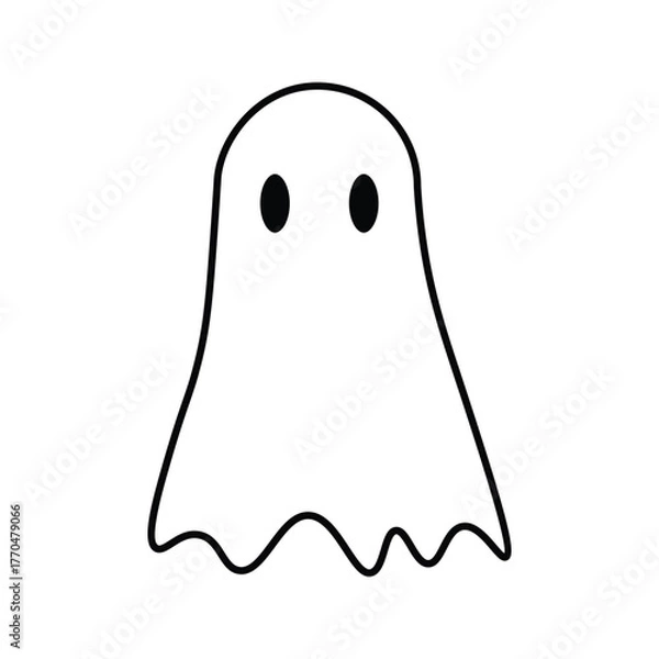 Obraz Ghost logo, icon. Ghost isolated on white background. Vector illustration 