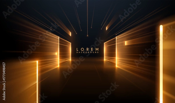 Fototapeta Golden light elements with motion effect