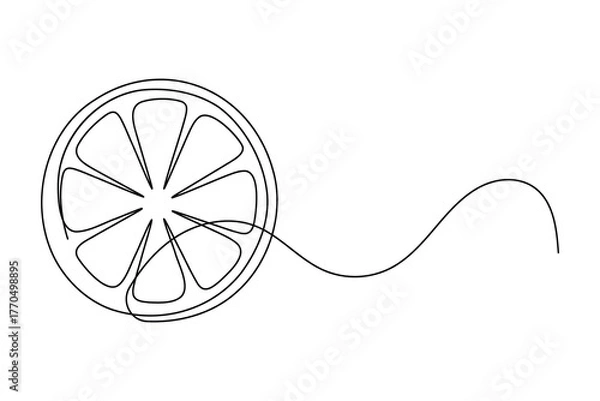 Fototapeta 
Orange fruit continuous one line drawing minimalist outline vector illustration