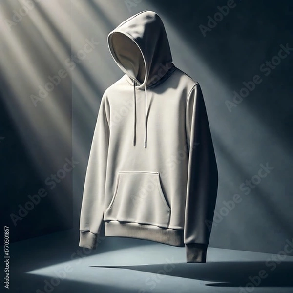 Fototapeta Editorial Floating Oversized Hoodie Mockup – Cinematic Shadow Display