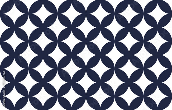 Obraz 七宝文様のシームレスパターン　紺