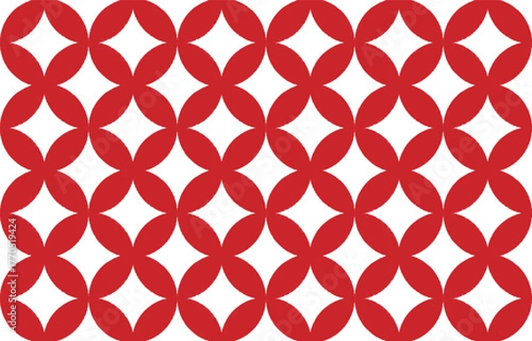 Obraz 七宝文様のシームレスパターン 赤 紅白