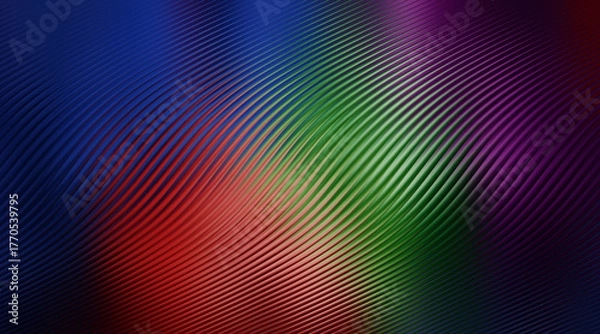 Fototapeta Abstract background with diagonal lines and a gradient of blue, red, green, and purple colors creating a vibrant design