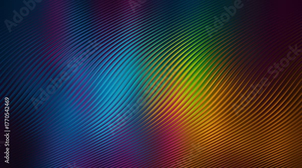 Obraz Dynamic abstract background featuring a captivating interplay of vivid colors and intricate line work for a modern aesthetic