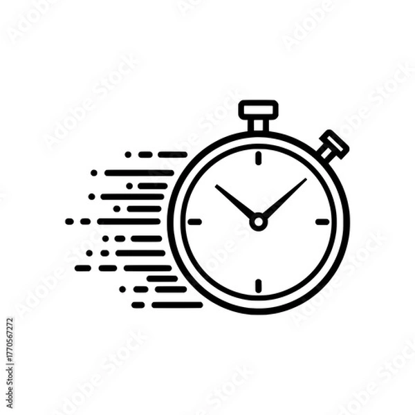 Fototapeta Speed Timer Illustration - Fast Delivery Stopwatch Icon Graphics Elements