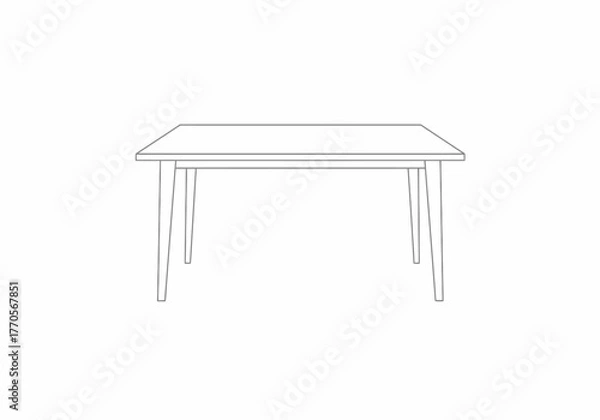 Fototapeta Simple table outline on white backdrop