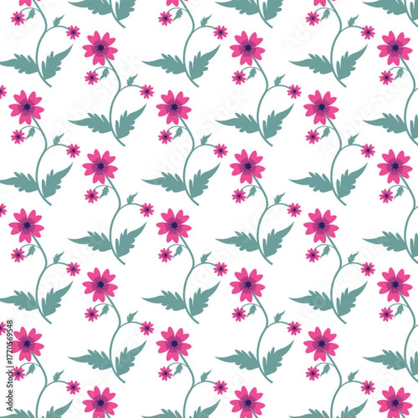 Obraz seamless pattern with pink flowers